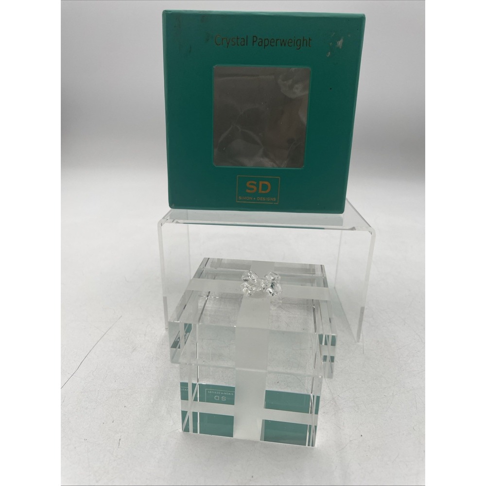 Simon Designs Crystal Gift Box Paperweight SD